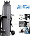 Heavy Duty Welder Cart With 2 Tier 4 Drawer Storage, 265 Lbs Load Capacity featuring dual cylinder slots and safety chains