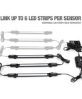 Motion Activated LED Magnetic Shelving Light Kit for Garages and Workshops, three 500 lumen strips with sensor and power adapter