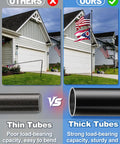 Comparison of thin vs thick tubes for 10 Ft In Ground Flag Poles Kit For Double Flag Display With Sturdy 5 Prong Base Windproof Ground Flag Poles.