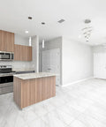 Modern kitchen interior showcasing a white space ready for 6x4 White Modern AC Vent Cover With Decorative Linear Slot Diffuser No Fuss Easy Install Register Grille For Ceiling Walls And Floors Built To Last For Home Office Living Room Kitchen And More.