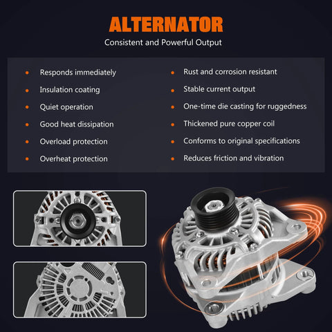 Alternator Replacement For Mazda 3 2014 2018 Mazda 6 2014 2021 CX-3 2016 2021 CX-5 2013 2019 2022 2023 MX-5 Miata 2016 2023 Scion IA