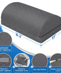 Under Desk Foot Rest For Work And Gaming With Non Slip Bottom Two Adjustable Heights And Removable Cover Comfortable Gray Foot Rest For Office And Home Desks Ergonomic Foot Support For Posture And All Day Comfort with dimensions and features shown