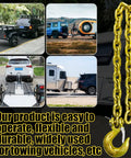 G80 Trailer Safety Chain 35 Inch Tow Chain with 3/8 Clevis Snap Hook in towing scenarios, heavy duty and weather resistant