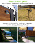 Ultra Bright Outdoor Solar Spot Lights IP68 Waterproof Landscape Spotlights, 3 Modes, USB And Solar Powered Wall Lights mounted and planted.