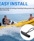 2 Pack MKA 45 Trolling Motor Rope And Handle shown on a boat with easy install instructions overlay