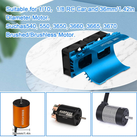 Dual 30mm RC Car Cooling Fans With Metal Heatsink, Up To 28000 RPM, shown front view on a white surface