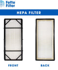 Front and back view of Value Pack Air Purifier Filter Set for HEPAClean Series HHT Models - 4 HEPA Filters and 4 Pre-Filters.
