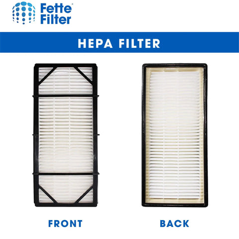 Front and back view of Value Pack Air Purifier Filter Set for HEPAClean Series HHT Models - 4 HEPA Filters and 4 Pre-Filters.
