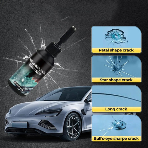 DIY Windshield Crack Repair Kit With Quick Fix Glass Repair Liquid For Chips And Cracks Premium Windshield Repair Tools shown
