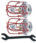 Heavy Duty Chrome Fire Sprinkler Head Horizontal Sidewall Spray Kit with two heads and wrench for quick installation.