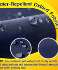 Close-up of water-repellent Oxford fabric with water droplets, part of Egg Chair Cushion With Memory Foam For Hanging Indoors Or Outdoors.