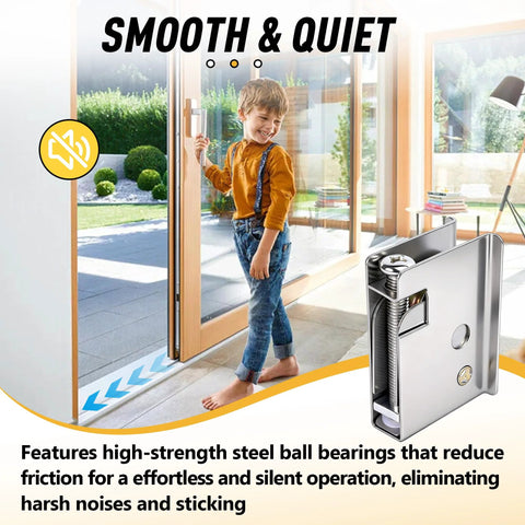 Sliding Patio Door Rollers 2-Pack For Pella Doors, 1-1/2 Inch Steel Ball Bearing, Adjustable Height Replacement in use