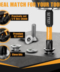 Torx Security Bit Set with 27 pieces including 1/4 inch hex shank, premium S2 steel, and screws for home repairs and projects.