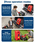 16 Gallon Rolling Gas Caddy With 10 Ft Manual Siphon Pump Hella Durable HDPE Fuel Tank in different modes for easy fuel transfer.