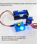 4 Cell AA Battery Holder Case With JR Connector 2P Black Red Wire For RC Models Power Up Servo Tester ESC Checker