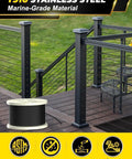 1/8 Black Stainless Steel Cable 500 ft Heavy Duty 7x7 Core for DIY Deck Railing Indoor Outdoor Use Rust Resistant Marine Grade