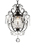 Chandelier Modern Mini Shabby Chic Cozy 1 Light Bronze Farmhouse Crystal Pendant Ceiling Fixture Foyer Pendant Lighting