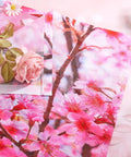 Four Pack 4 x 2 Feet Magnetic Fluorescent Light Covers With Cherry Blossom Decor, fabric detail, floral pattern