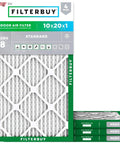 10x20x1 Air Filter Must Have MERV 8 Pleated Electrostatic Replacement For Furnace AC And Heat Pump 4 Pack Made In USA Actual Size 9.50 X 19.50 X 0.75 Dust And Allergy Defense For A Cleaner Home