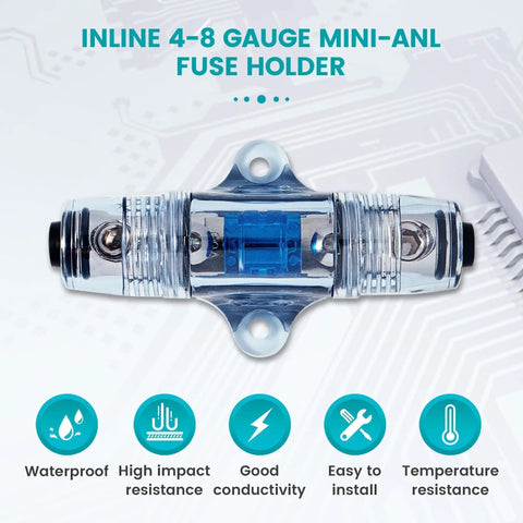 Bulletproof 60 Amp Inline Anl Fuse Holder For Car Audio Subwoofer And Amplifier Setup with waterproof and high impact resistance.