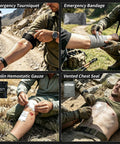 Emergency Trauma First Aid Kit With Tourniquet, Kaolin Hemostatic Gauze, Bandages, and Chest Seals in outdoor use
