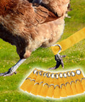 Yellow Tie Cord Leash For Game Fowl And Poultry, adjustable nylon strap on chicken leg, featuring secure restraint design, 12 pack