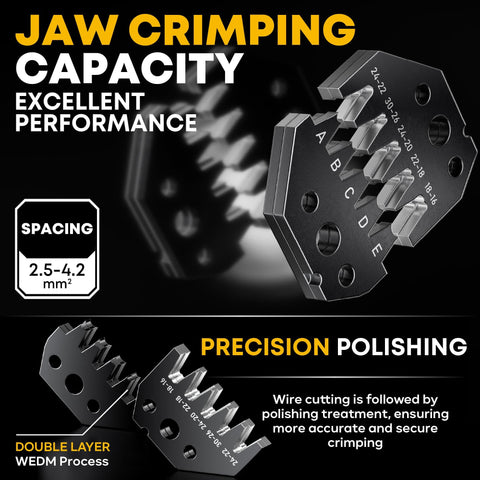Pro Grade Dope Crimp Tool Kit For Mini-Fit Jr Connectors with 22 Pin Range 4.2mm Molex 18-26 AWG Wire double-jaw crimping detail