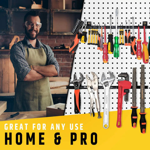 17 Inch Beefy Magnetic Tool Holder Upgraded Version With Ultra Strong Magnets To Hold Heavy Tools Across The Full Length Space Saving Magnetic Bar displayed in workshop