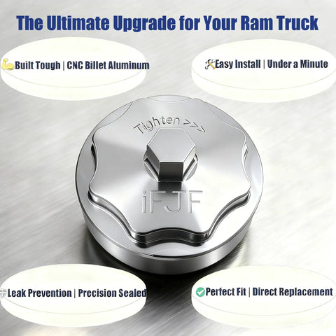 Fuel Filter Housing Cover Cap Replacement For Ram 6 7L Diesel 2011 To 2024 2500 3500 Aluminum Cap on Metal Surface