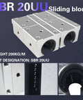 Four Pack SBR20UU Aluminum Block 20mm Linear Motion Ball Bearing Slide Block For SBR20 20mm Linear Guide Rail Heavy Duty Box Slider