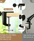 10X Magnifying Glass With Light And Clamp showcasing 2.1-inch adjustable clamp on table for hands free use
