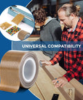 Built Tough Heavy Duty PTFE Fabric Tape 1 Inch By 30 Feet Heat Resistant Up To 500 Degrees For Vacuum Sealer Machines and Hand Impulse Sealers in use