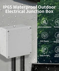 4 Pack PVC Junction Boxes 6 By 6 By 3 Inches IP65 Weatherproof Dustproof Outdoor Electrical Enclosures installed on wall