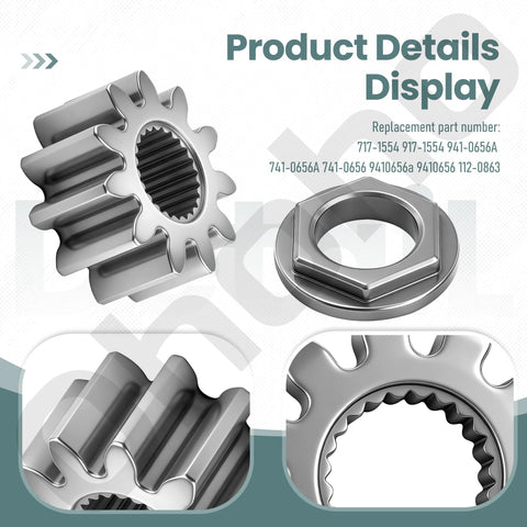 Two Pack Steering Shaft Pinion Gear And Bushing Kit For MTD 717-1554 Toro 112-0863 Cub Cadet LT1042 close-up