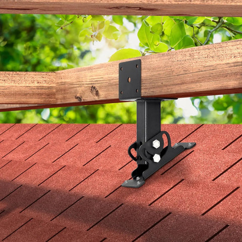 Heavy Duty 4x4 Roof Riser Brackets Kit With 304 Stainless Steel Construction Adjustable Beam Mount Brackets For Roof Pergola Gazebo Built To Last Weatherproof Black Finish 4 Pack
