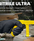 Heavy Duty Nitrile Disposable Gloves, 8 Mil Thick, Black Diamond Textured Finish, Powder Free and Latex Free, Chemical Resistant