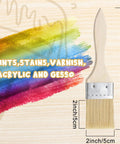 Bulk 120 Pack 2-Inch Chip Brushes For Paint Glue Varnish Wood Stain And Crafts - Durable bristle brush with rainbow stroke.