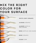Color options with applicators for All In One Surface Repair Kit For Porcelain Ceramic Fiberglass Corian And Enamel Surfaces Fix Chips And Scratches In Minutes At Home Easy To Use For Tiles Bathrooms Fixtures And Countertops.