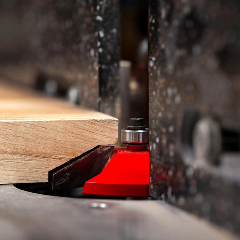 Raised Panel Router Bit Two And Three Quarters Inch Diameter One Half Inch Shank Quadra Cut Carbide cutting wood
