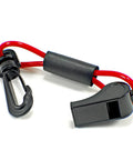 Loud Emergency Safety Water Whistle with lanyard and quick clip, floats on water, suitable for kayaks, canoes, and boats, durable survival gear