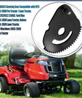 Plug-And-Play Steering Shaft And Gear Assembly For MTD Troy-Bilt Yard Machines Bolens Lawn Tractors next to red tractor