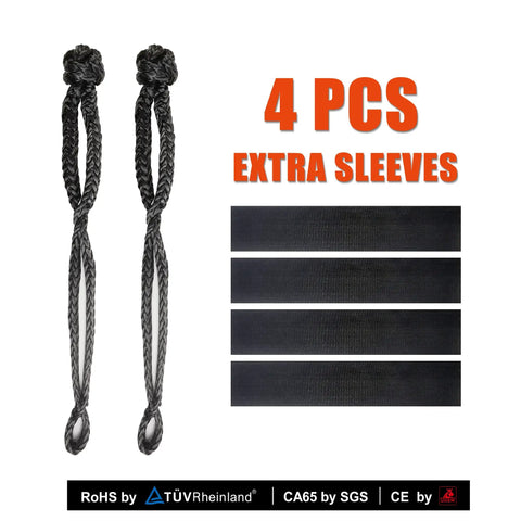 Two Pack Soft Shackle Half Inch By 22 Inch Rope Shackle With 55,000 Lbs Breaking Strength For Off Road Recovery Gray 4 Sleeves