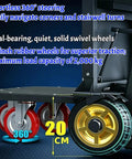 Motorized Stair Climbing Cart With Heavy Duty Foldable Electric Dolly Smart Brake And Smooth 300kg Carrying Capacity Plus 25mm Tracks, featuring 10-inch rubber wheels and 360° steering.