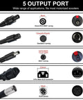 Visual showing 5 plug options for 5 In 1 Plugs 54.6V Fast Charger For 48V 13S Li Ion Battery Packs Universal Replacement Charger