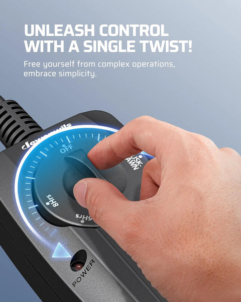 Close-up of Heavy Duty Two Pack Outdoor Light Timer Featuring Smart Dusk To Dawn Photocell Sensor adjustable dial in use.