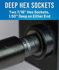 SSK-950 Can Wrench Kit With P Key And Star Keys close-up of deep hex socket in use