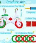 Unicorn Inflatable Pool Ring Toss Set With Six Rings Two Bean Bags And Pump Two In One Floating Pool Fun Game For Adults And Family