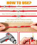 Step-by-step guide on using Heavy Duty 100 Piece Pack Of Red Solder Seal Wire Connectors For 22 18 AWG Cables.