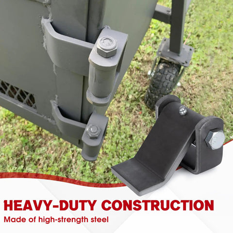 Heavy Duty Steel Dump Trailer Hinge, Weld On Trailer Door Hinge Built Like A Tank For Flatbeds And Gates With Smooth Pivoting Action and Bulletproof Reliability For Real World Load Jobs, showing close-up of steel construction.