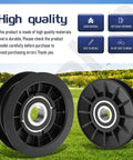 Beefed Up V Idler And Flat Pulley Drive Belt Kit for John Deere Lawn Tractors showing high-quality idler pulleys.